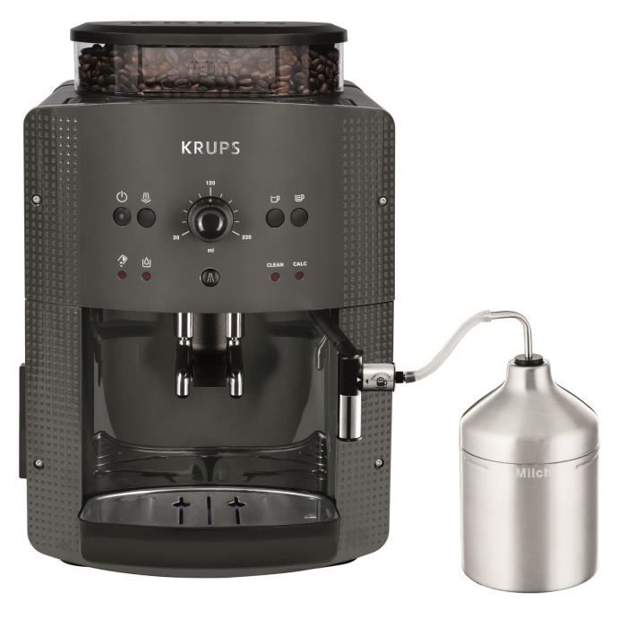 KRUPS Machine à café broyeur grain, Mousseur de lait, 2 tasses espressos  simultané, Nettoyage automatique, Essential grise YY5149FD - Cdiscount  Electroménager