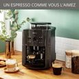 KRUPS Machine à café broyeur grain, Mousseur de lait, 2 tasses espressos simultané, Nettoyage automatique, Essential grise YY5149FD-3