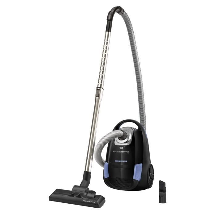 ROWENTA Aspirateur avec sac, Compact, Léger, Maniable, Idéal pour les petites surfaces d'habitation, City Space, Noir/bleu YY5019FE