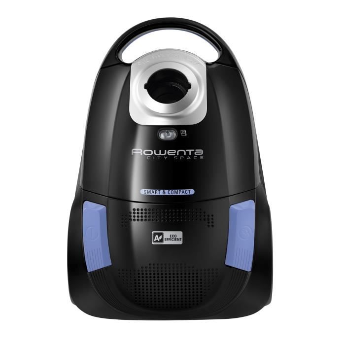 ROWENTA Aspirateur avec sac, Compact, Léger, Maniable, Idéal pour les  petites surfaces d'habitation, City Space, Noir/bleu YY5019FE