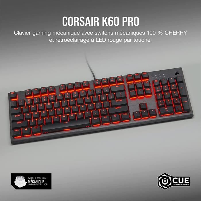 Clavier Mécanique K60 RGB PRO USB Gaming CORSAIR / Vendeur Pro