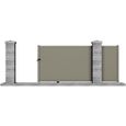 Portail manuel coulissant aluminium Bagana 3,5m gris - CLOTURA-0