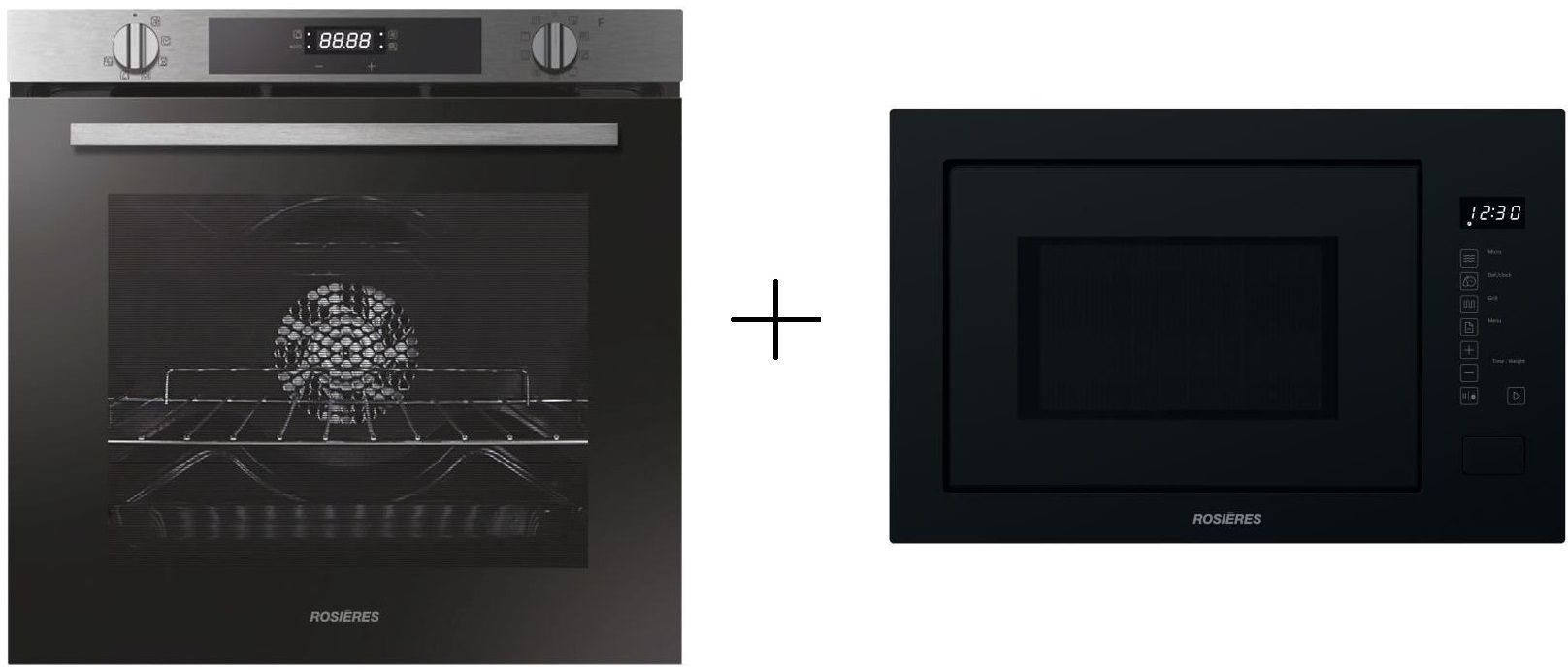 Pack encastrable ROSIERES Four pyrolyse RFC3OP5579IN + Plaque induction RI633CBB - vue 4