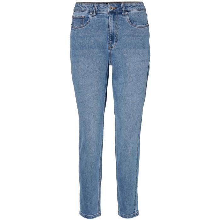 VERO MODA Jean Coupe Mom à Taille Haute Bleu Ciel Denim Femme