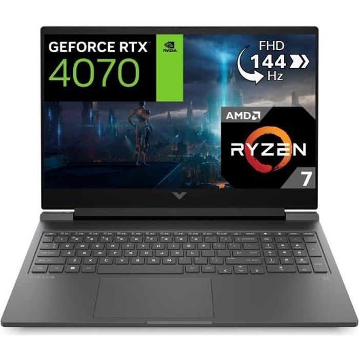 PC Portable Gamer HP Victus 16-s0019nf – 161 FHD 144Hz – Ryzen 7-7840HS – 16Go – 512Go SSD – RTX 4070 8Go – Sans Windows – AZERTY