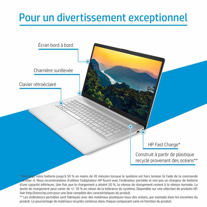 PC Portable HP 17-p006nf – AMD A6 – RAM 8 Go – HDD 1000 Go – Windows 10 – 17,3'' – Occasion