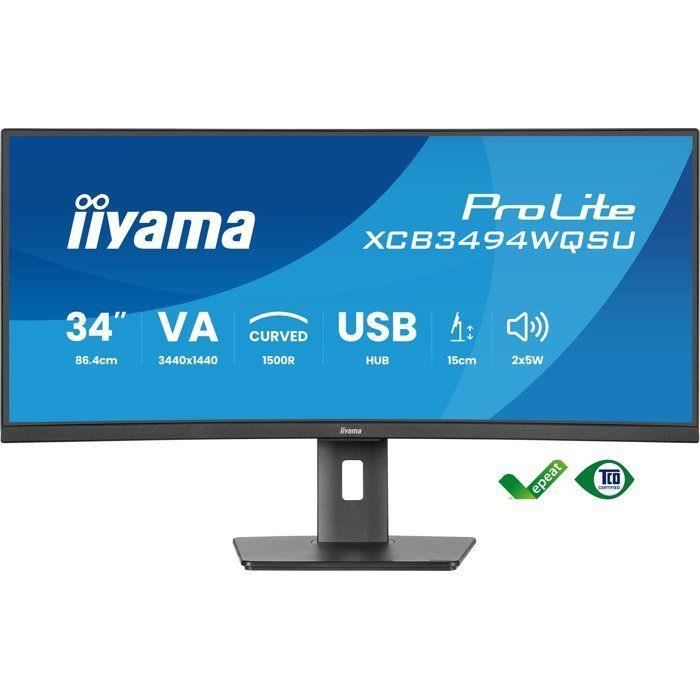 Ecran PC incurvé - IIYAMA - 34 - 120Hz - Dalle VA - 04ms - PROLITE