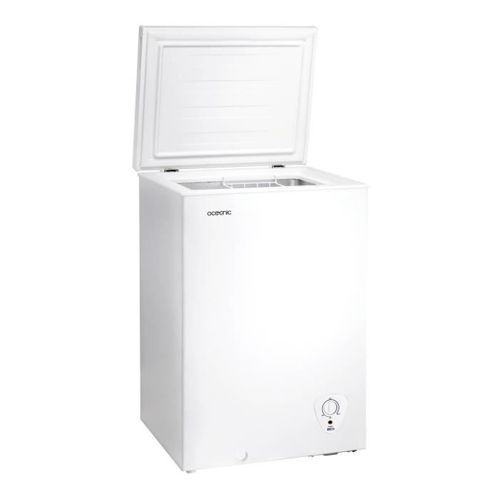 Congélateur coffre OCEANIC OCEACCF99W1 - 95L - Classe F - L53.6 cm x H84.2  cm - Blanc - Cdiscount Electroménager