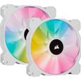 CORSAIR Ventilateur SP Series - White SP140 RGB ELITE - Diametre 140mm - LED RGB - Fan with AirGuide - Dual Pack (CO-9050139-WW)-0