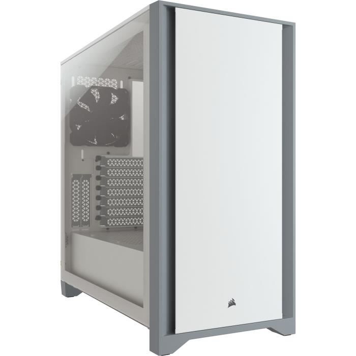 Boîtier PC Gaming - CORSAIR - 4000D - ATX Moyen Tour - Verre trempé - Blanc (CC-9011199-WW)