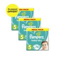 PAMPERS Baby Dry Taille 5 - 11 à 23kg - 222 couches - Format Mega x3-0