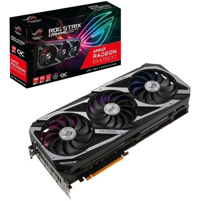 ASUS - Carte graphique ROG Strix AMD Radeon RX 6700 XT OC Edition Gaming