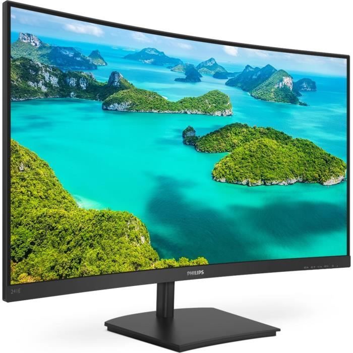 Ecran PC incurvé - PHILIPS 241E1SCA - 24- FHD - Dalle VA - 4ms - 75Hz VGA / HDMI - FreeSync