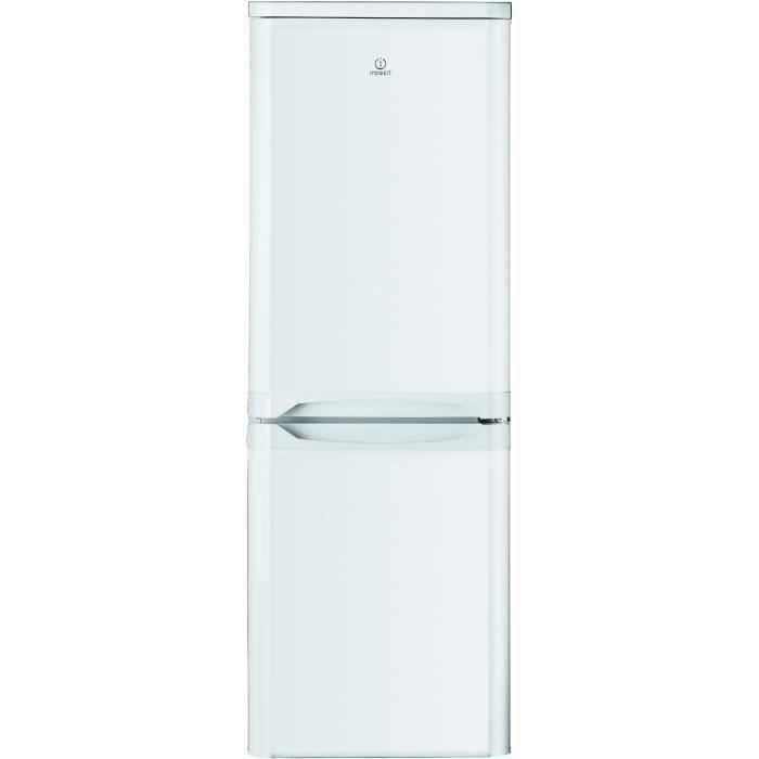 INDESIT NCAA55 - Réfrigérateur congélateur bas - 217L (150+67) - Froid statique - A+ - L 55cm x H 157cm - Blanc