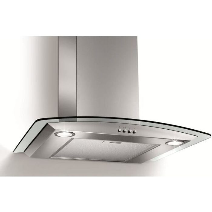 Hotte murale evacuation / recyclage TURBOAIR PANTHEON - 713 m³ / h - 73 dB max avec booster - L 60 cm - Inox et verre