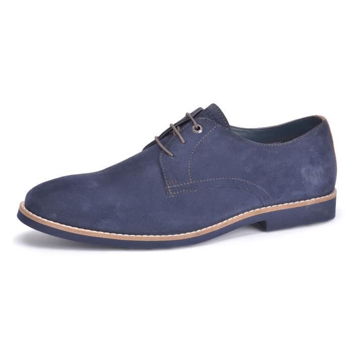 REDSKINS Derbies Floral Bleu Marine/Cognac Homme