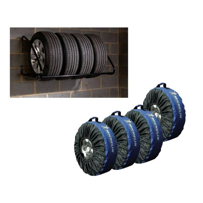 MOTTEZ Pack 4 housses pneus + rack