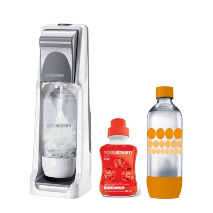 SODASTREAM Pack : Machine à gazéifier Cool Titan + 1 concentré cola 500ml + 1 bouteille Grand modèle Pet