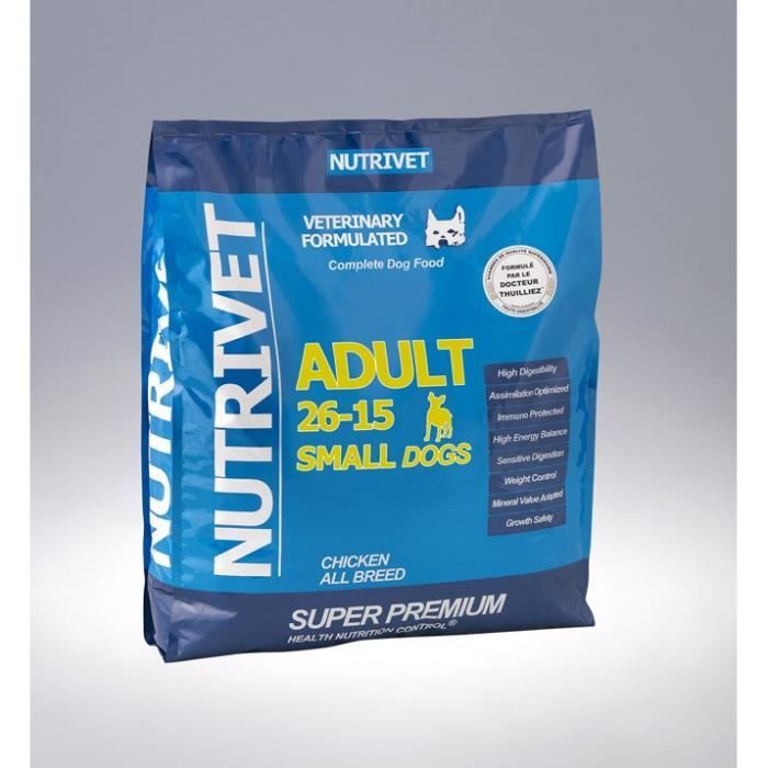 SUPER PREMIUM Croquettes chien adulte 26/15 petite race 15kg 0% blé
