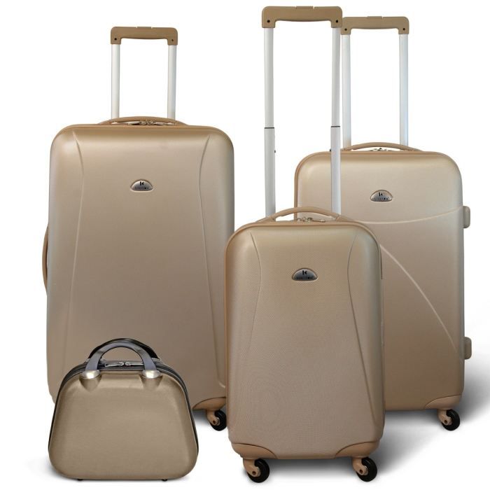 KINSTON Set 3 valises 4 roues + Vanity Beige