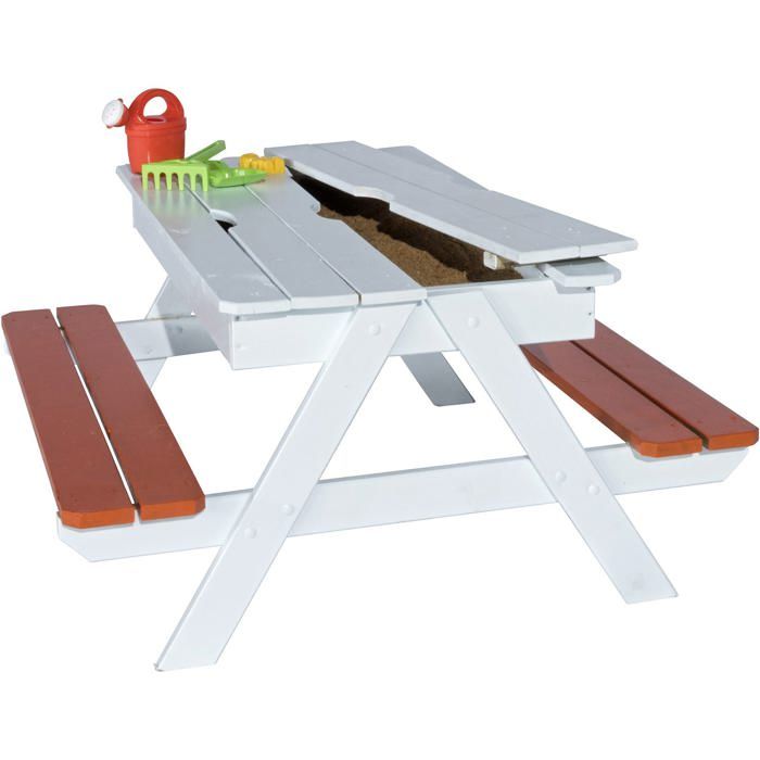 Table pique-nique en bois pour enfant avec bac à sable intégré PICSAND TRIGANO