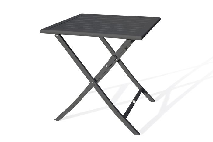 ALUMOB Guéridon pliant Marius en aluminium 70x70x73 cm - Gris anthracite