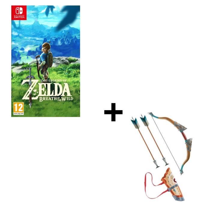 Pack : The Legend of Zelda : Breath of the Wild Jeu Switch + ZELDA CARQUOIS ARC FLECHES