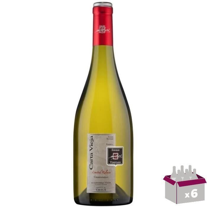 CARTA VIEJA Reserva Chardonnay Vin du Chili - Blanc - 75 cl x 6