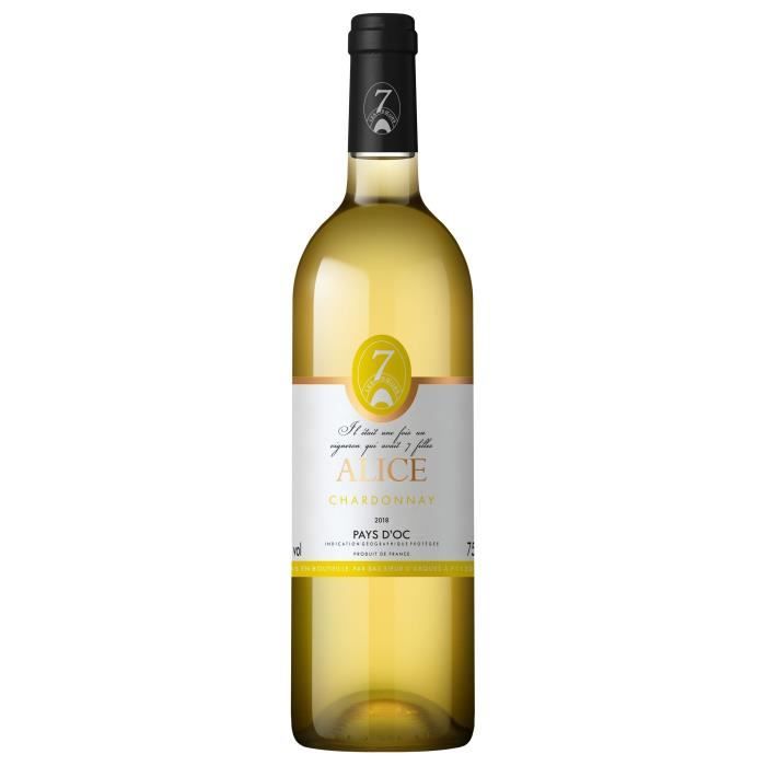 Les 7 Sœurs Alice Chardonnay 2018 Pays d'Oc - Vin blanc de Languedoc-Roussillon