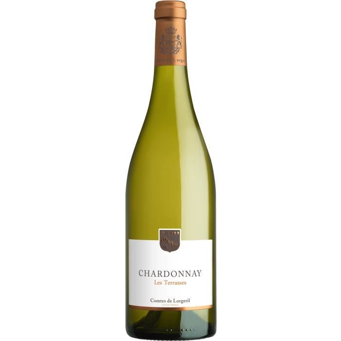 Vignobles Lorgeril Les Terrasses Chardonnay 2020 Pays d'Oc - Vin blanc de Languedoc-Roussillon