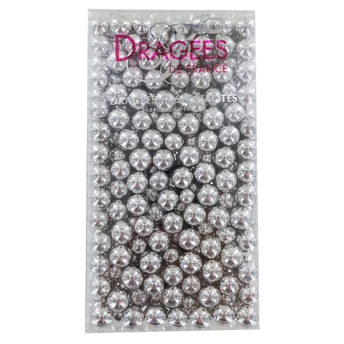 DRAGEES DE FRANCE Perles de chocolat aux céréales - Argentées - 250 g