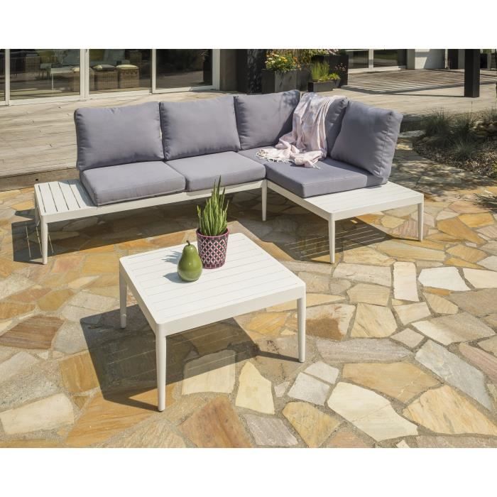 DCB GARDEN Salon Ankara en aluminium - 4 places - Blanc
