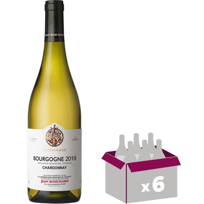 Jean Bouchard 2018 Bourgogne Chardonnay - Vin blanc de Bourgogne - Tastevinage x6