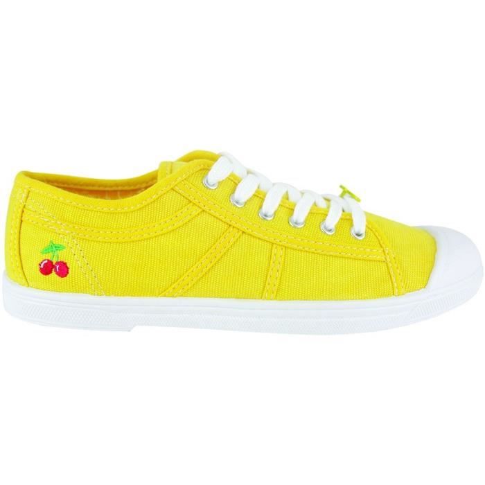 LE TEMPS DES CERISES Baskets en Toile Jaune Femme