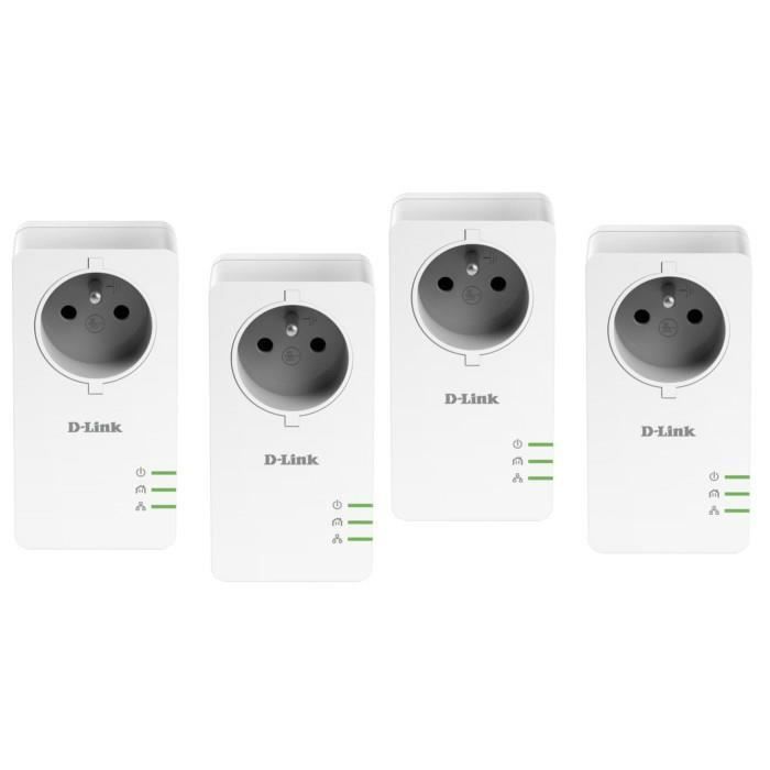 D-LINK Pack 4 Adaptateurs CPL -1000 Mbp/s avec prise