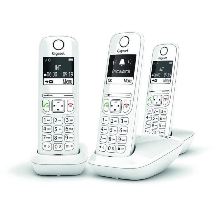 GIGASET Téléphone Fixe AS690 Trio Blanc