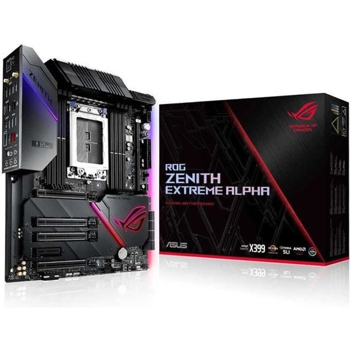 Carte mère Asus asus rog zenith extreme alpha, amd x399 mainboard - sockel tr4 noir