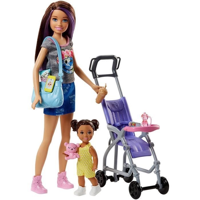 BARBIE Skipper baby-sitter et sa poussette