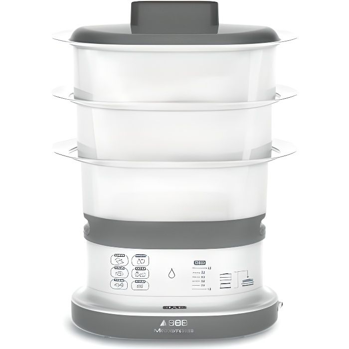 SEB VC130B00 Cuiseur Vapeur - Blanc/Gris