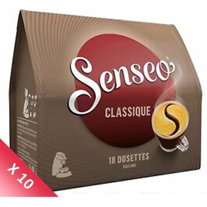 SENSEO Café Dosettes Classique - Lot de 10 x 18 dosettes