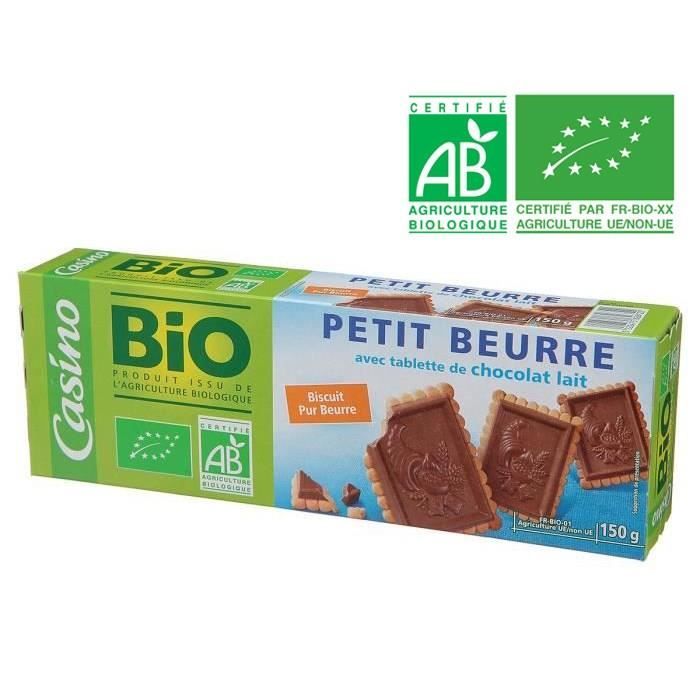 CASINO Petit Beurre Chocolat au lait BIO