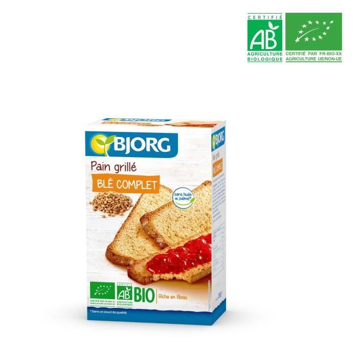 BJORG Pain grillé au blé complet BIO 250 g