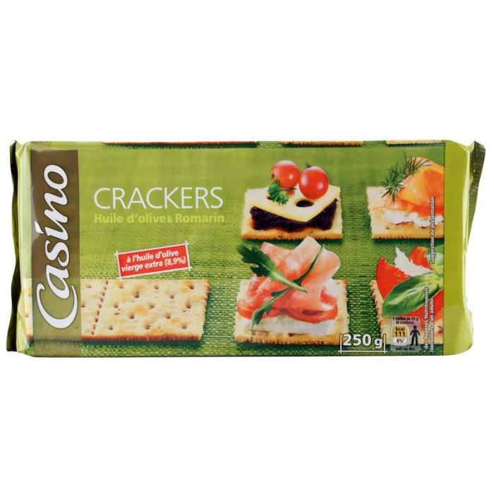 CASINO Crakers Huile d'Olives & Romarin 250g