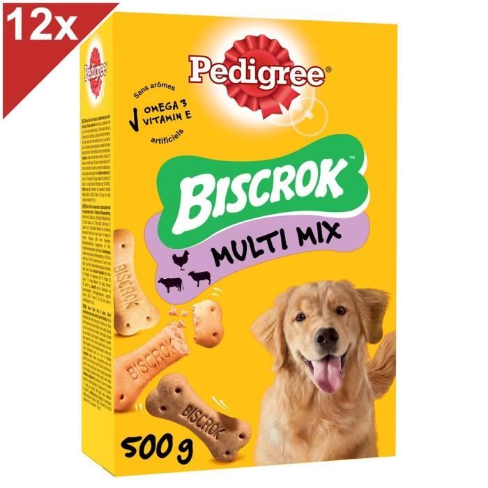 PEDIGREE Biscrok Biscuits 3 variétés - Pour chien - 12 x 500 g
