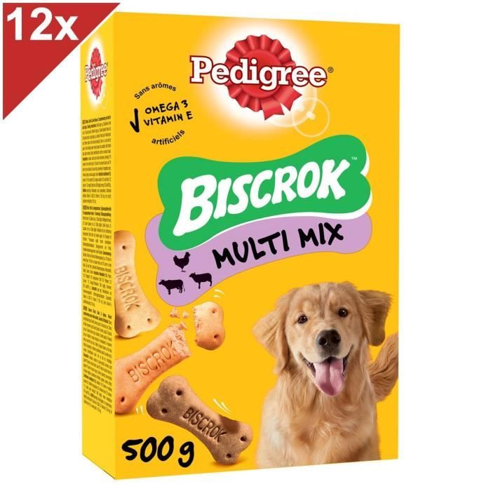 PEDIGREE Biscrok Biscuits croquants multi mix pour chien 12x 500g