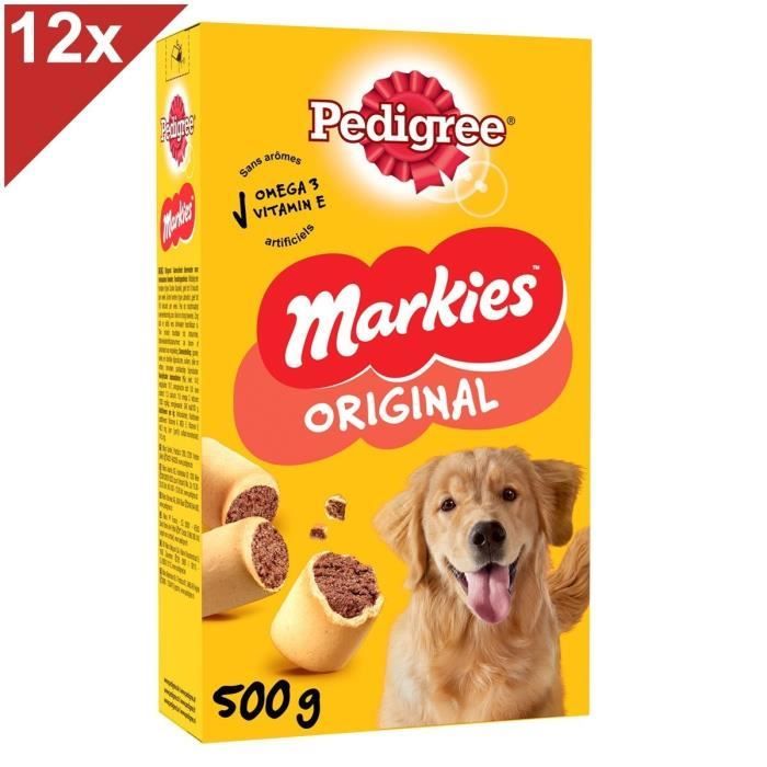 PEDIGREE Markies Biscuits fourrés - Pour chien - 12 x 500 g