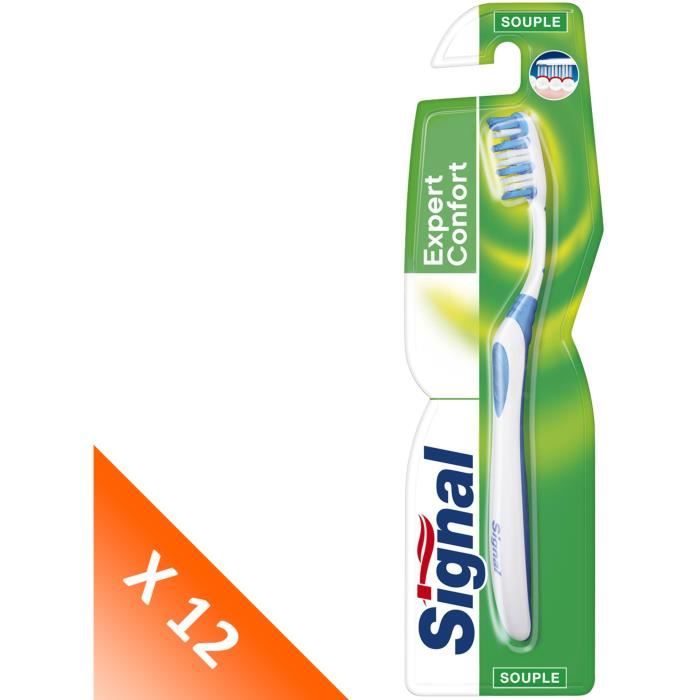 SIGNAL Lot de 12 Brosses à dents Manuelle Souple Expert Confort