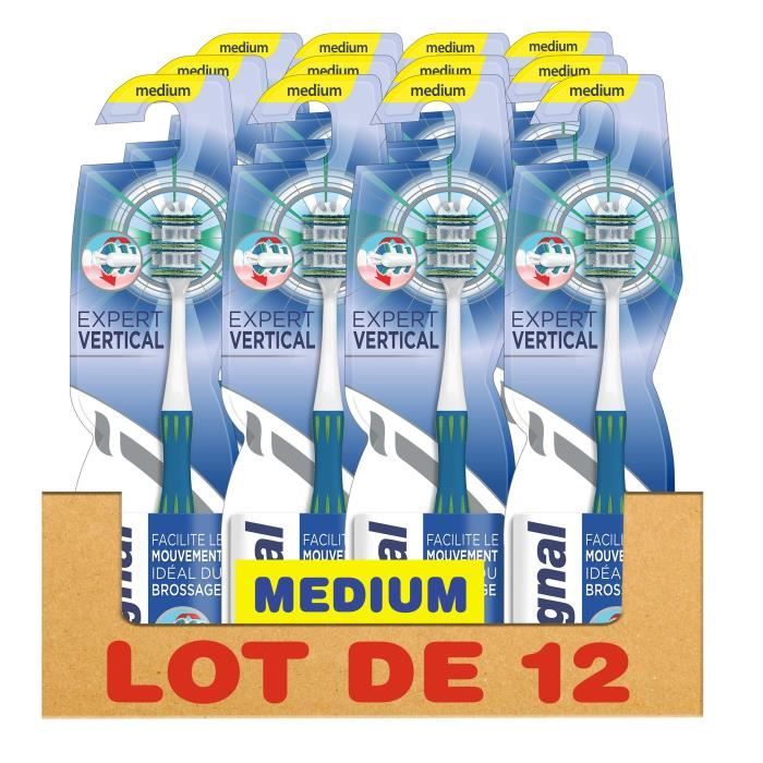 SIGNAL Lot de 12 Brosses à dents Manuelle Medium Expert vertical