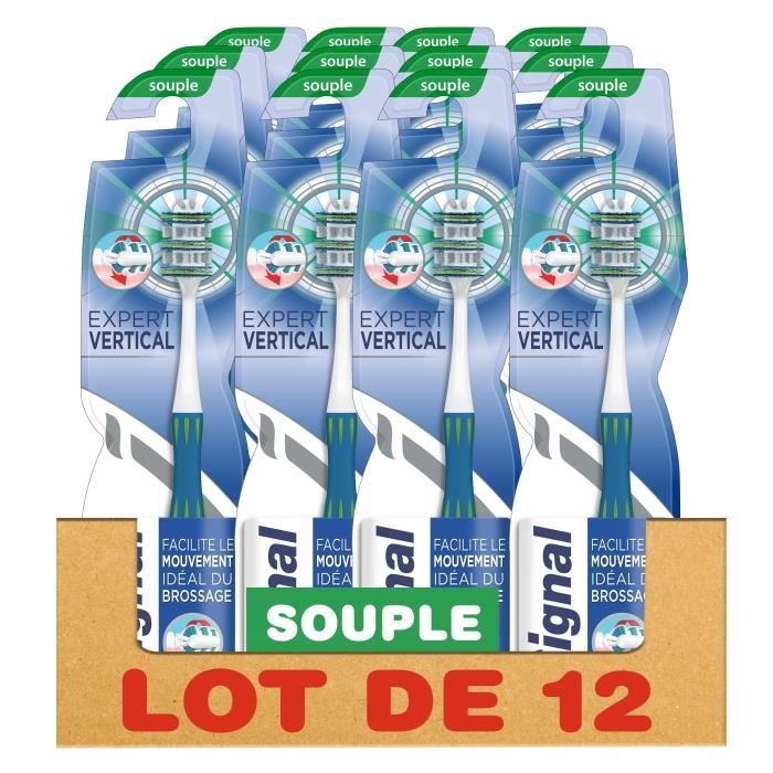 SIGNAL Lot de 12 Brosses à dents Manuelle Souple Expert vertical