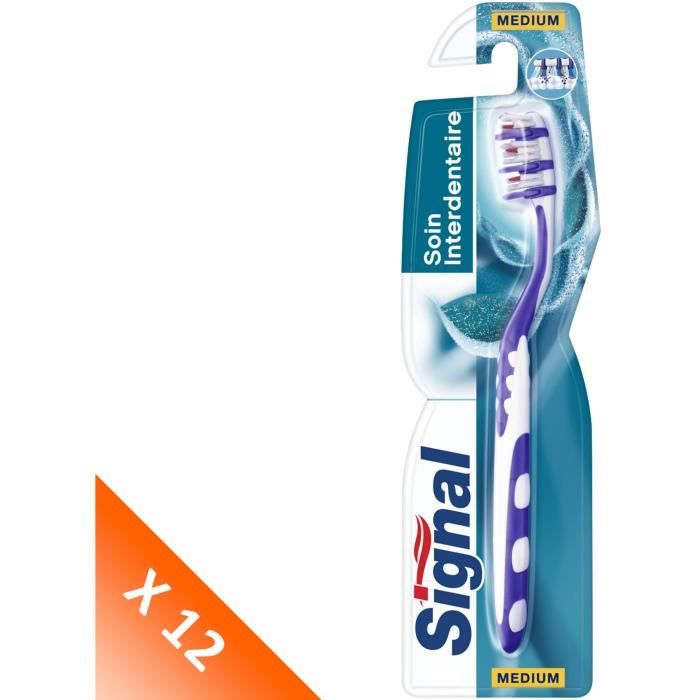 SIGNAL Lot de 12 Brosses à dents Manuelle Medium Soin Interdentaire